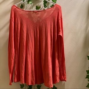 silence+noise long sleeve flowy, coral top size Medium